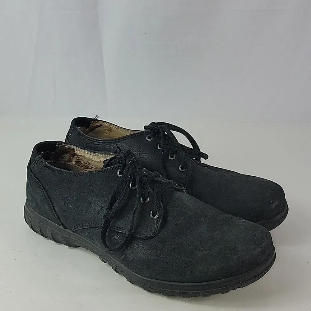 Bogs Eugene Black‎ Leather Waterproof Lace Up Mens Low Top Shoes
